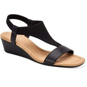 Alfani Step n flex Black and Tan Wedge Sandals
